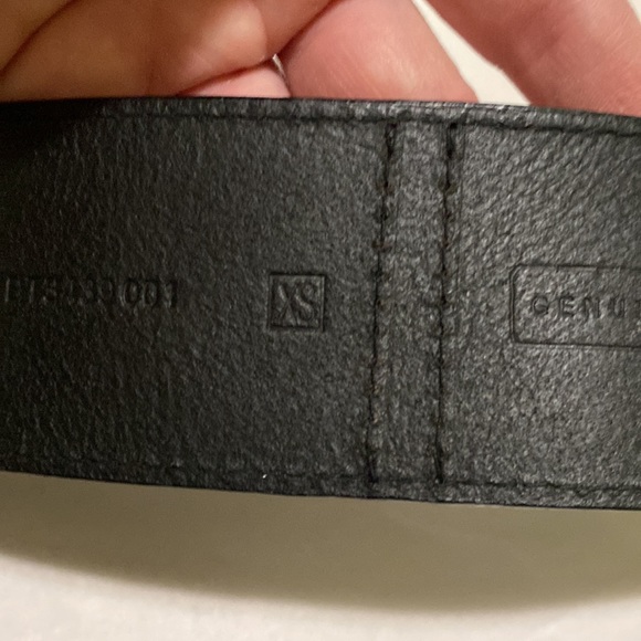 Fossil Black Leather & Suede Waist Belt with Silver Tone Hardware XS - Picture 11 of 16